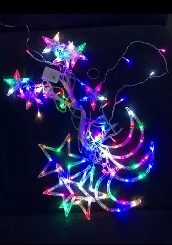 Miniatura 4 de LUCES NAVIDAD CASCADA LUNA Y ESTRELLA 3M